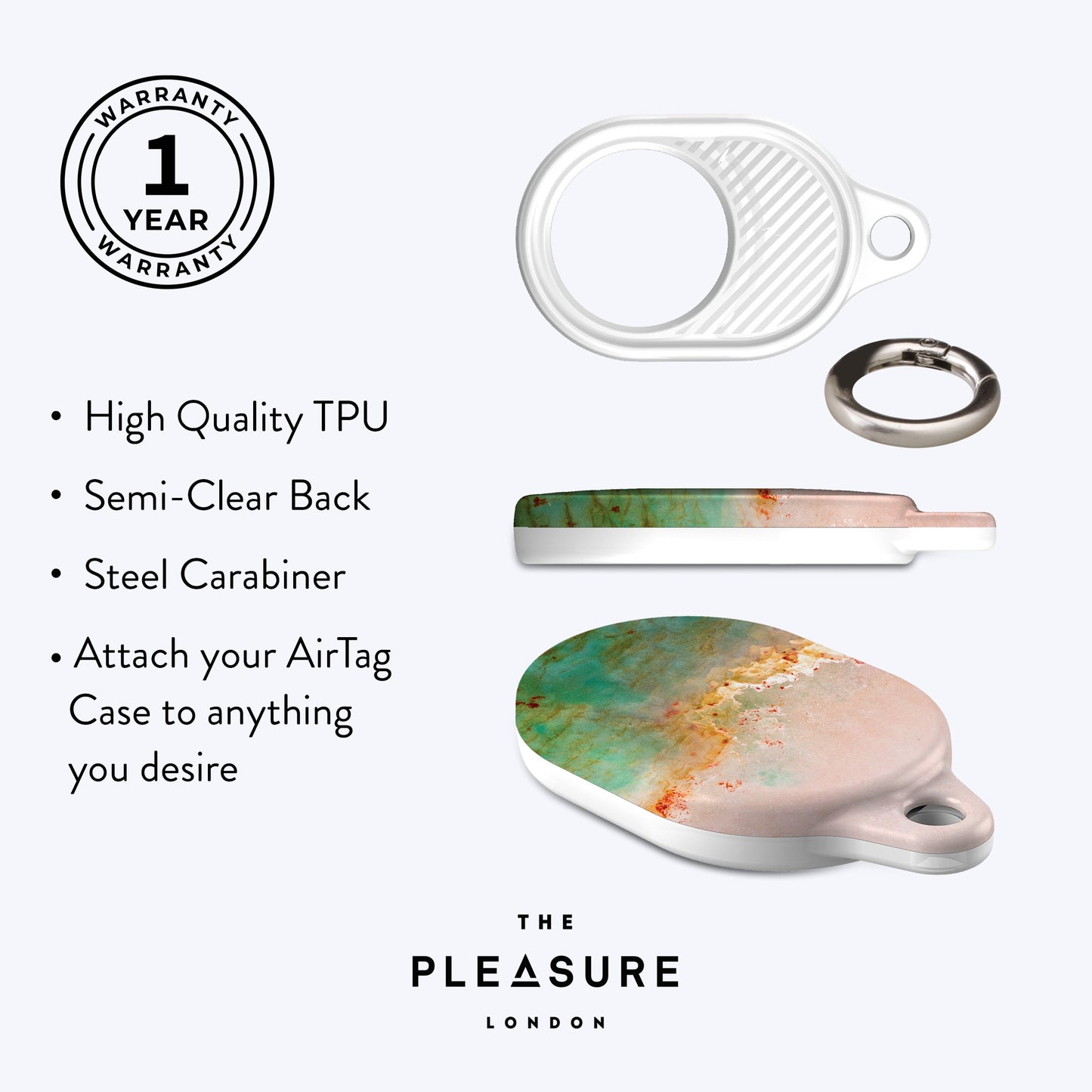 
                  
                    PEACH GREEN MARBLE AirTag Case
                  
                