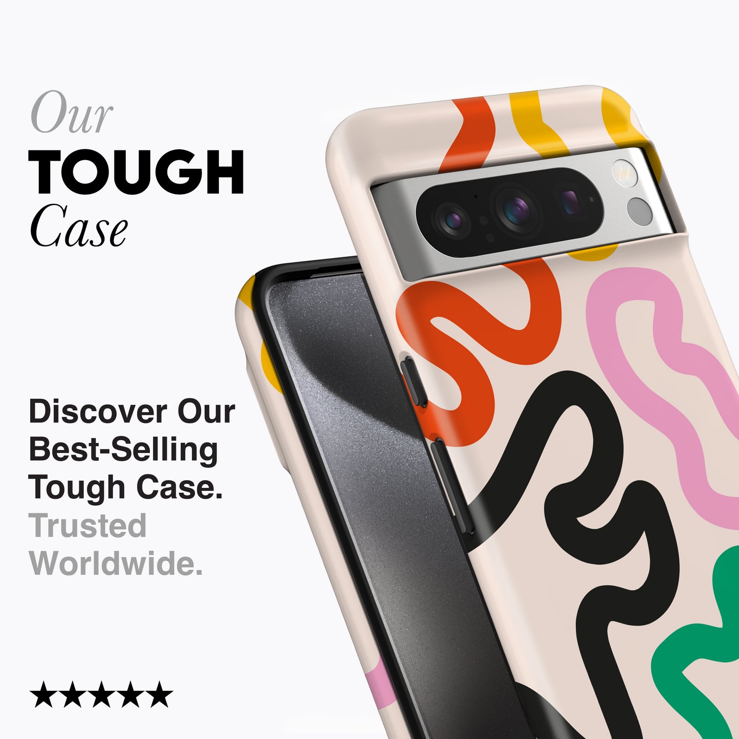 
                  
                    a phone case with a colorful design on it
                  
                