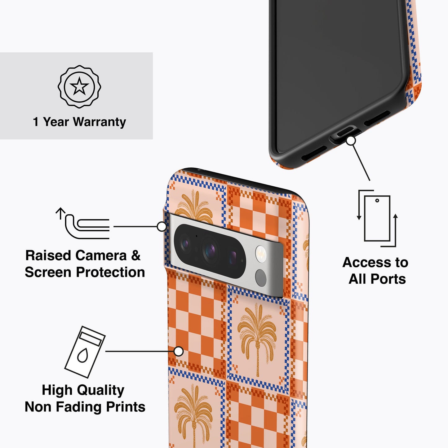 
                  
                    ORANGE CHECKERED PALMS Pixel 8 Case
                  
                