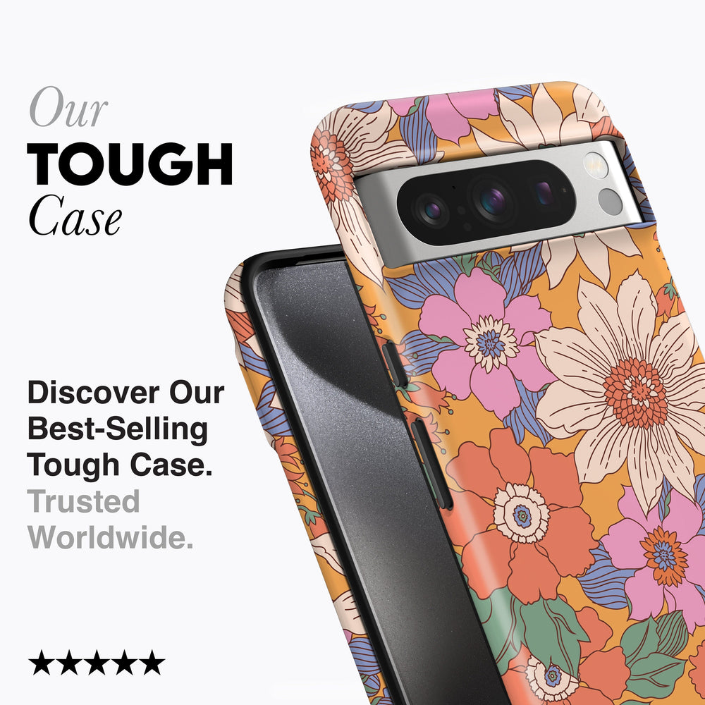 RETRO FLOWERS Pixel Case