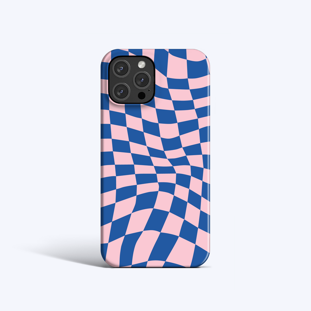 WAVY CHECK BLUE iPhone 16 Case