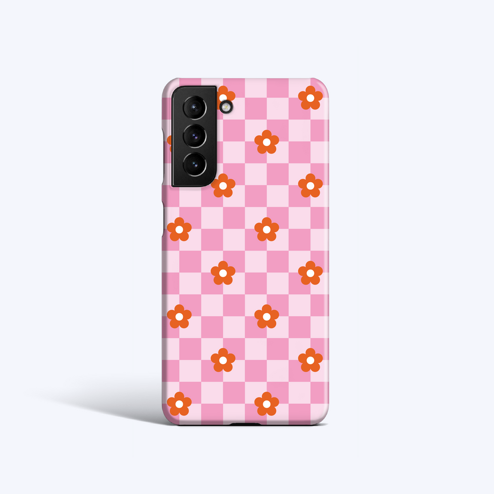 CHECK AND FLOWERS Samsung S23 Case