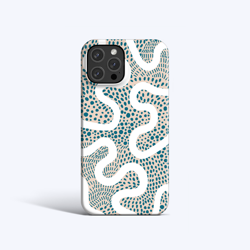 ORGANIC DOT LINES BLUE iPhone 16 Case