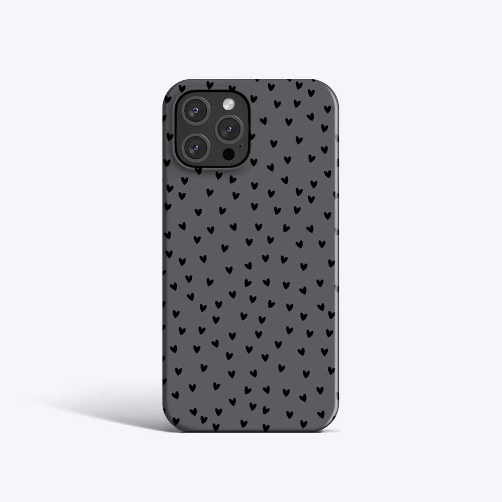 GREY BLACK HEARTS iPhone 16 Case