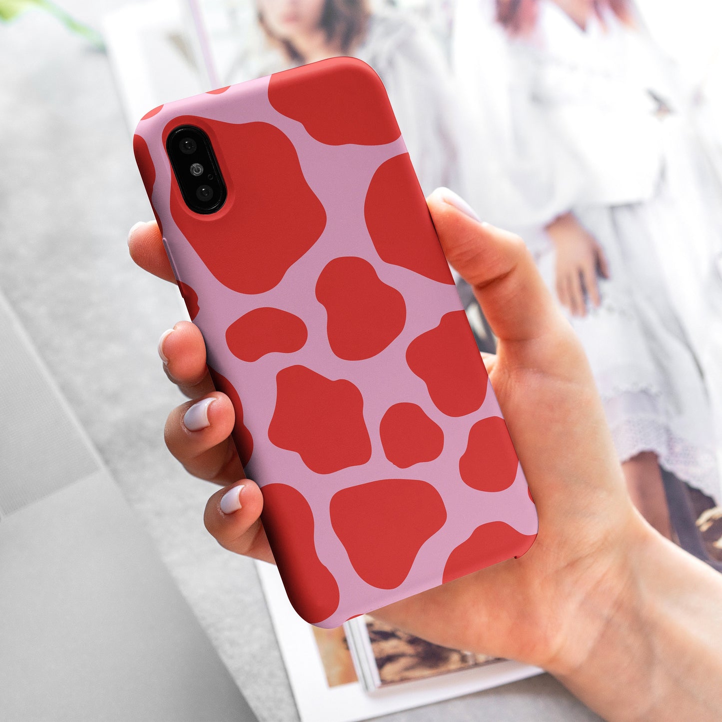 
                  
                    RED AND PINK COW PRINT iPhone 16 Case
                  
                