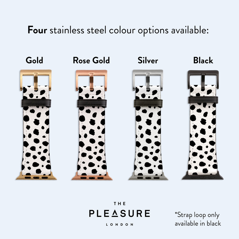 BRIGHT White Dots Apple Watch Strap Leopard Spots – ThePleasure