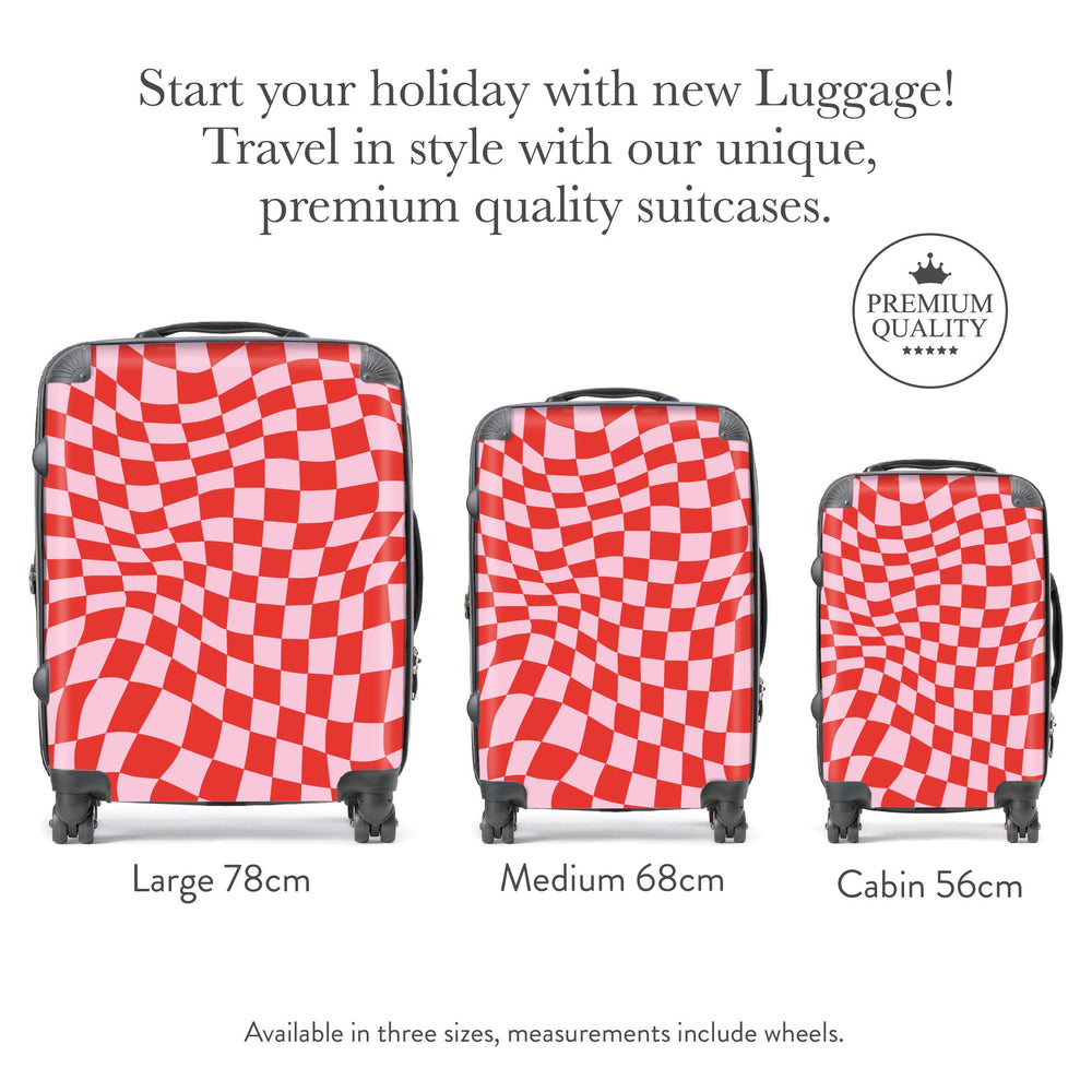 WAVY CHECK RED SUITCASE