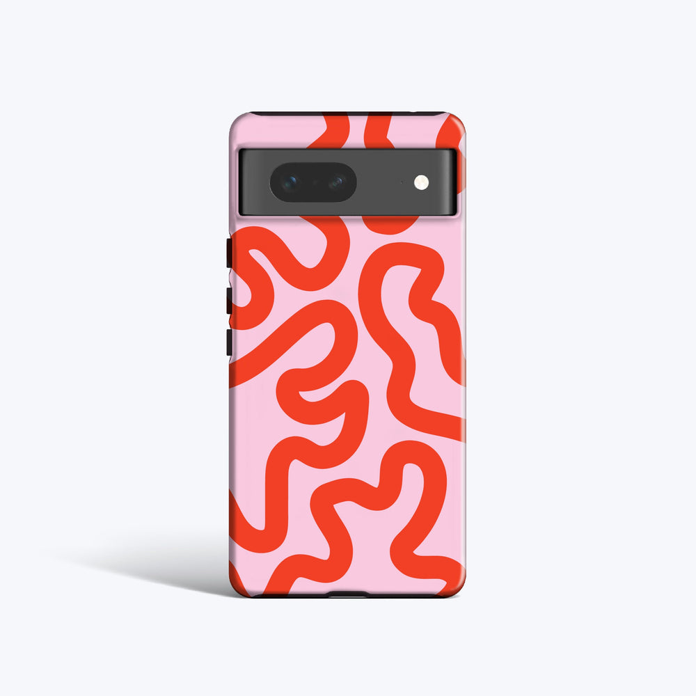 FUNKY RED Lines Pixel 8 Case