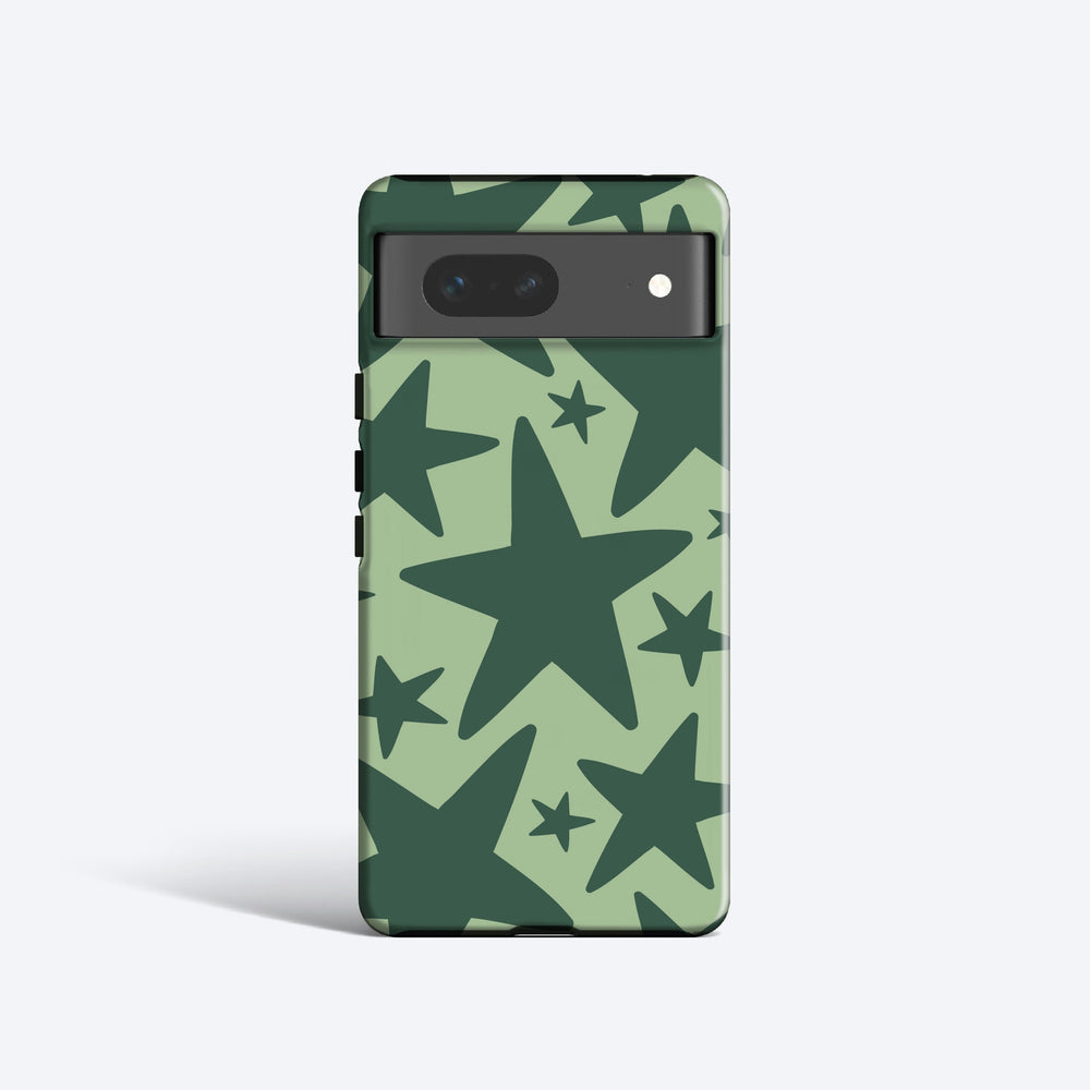 OLIVE WONKY STARS Pixel 8 Case